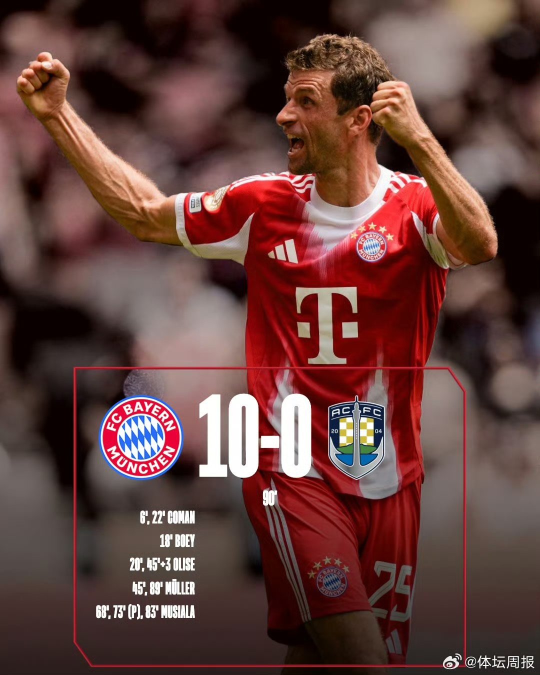 拜仁官方莱万伤停4周